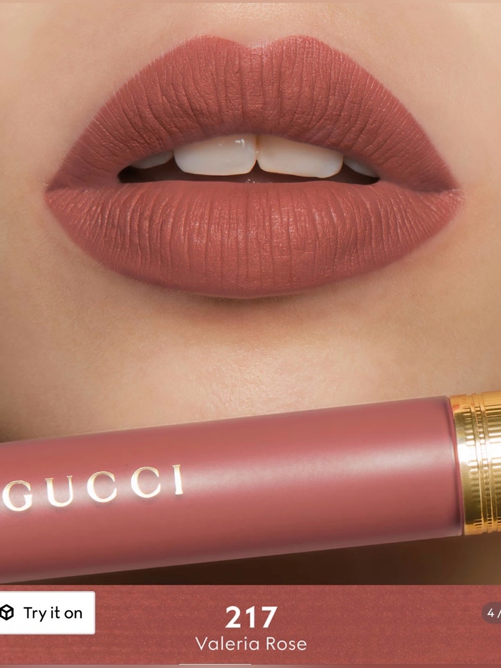 Gucci 217 Valeria Rose, Rouge à Lèvres Liquide Mat Lipstick - Picture 4 of 14